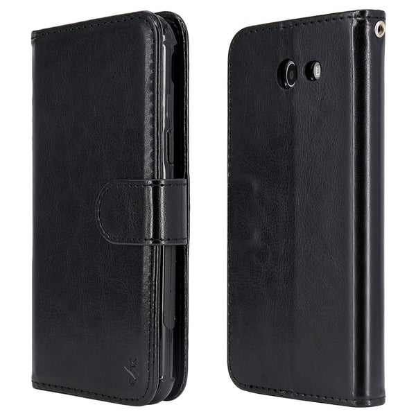 Samsung Galaxy J7 V / J7 2017 / J7 Prime / J7 Perx / J7 Sky Pro / Galaxy Halo Case, LK Luxury PU Leather Wallet Flip Protective Case Cover with Card Slots and Stand