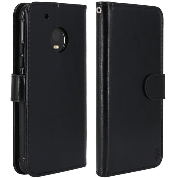 Moto G5 Plus Case, LK Luxury PU Leather Wallet Flip Protective Case Cover with Card Slots and Stand for Motorola Moto G Plus (5th Generation)