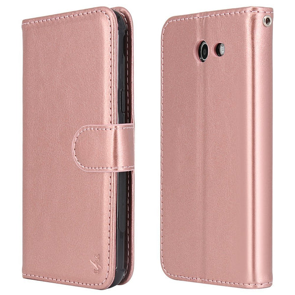 Samsung Galaxy J7 V / J7 2017 / J7 Prime / J7 Perx / J7 Sky Pro / Galaxy Halo Case, LK Luxury PU Leather Wallet Flip Protective Case Cover with Card Slots and Stand