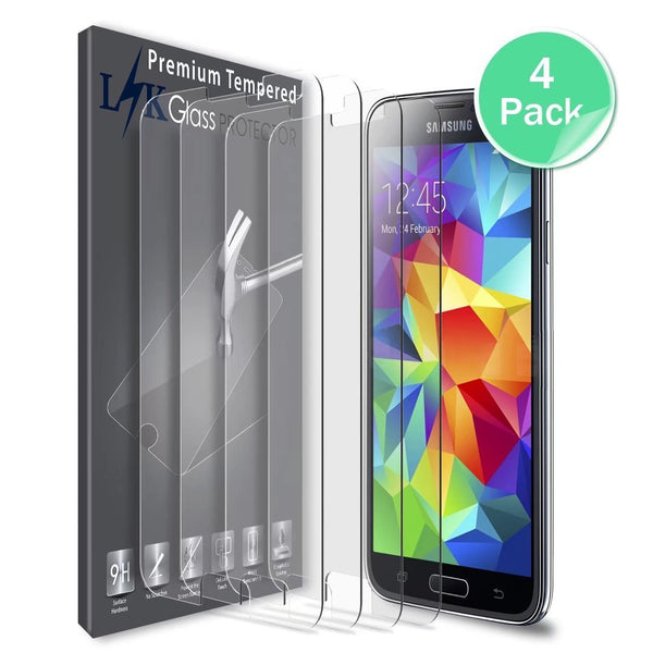 Samsung Galaxy S5 Screen Protector, LK Tempered Glass with Lifetime Replacement Warranty