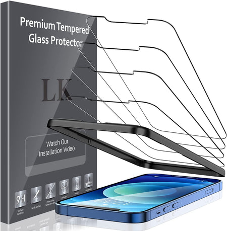 LK【3+3】 Stücke Schutzfolie Kompatibel mit iPhone 13 Pro Max (6.7), 3 Schutzfolie und 3 Kamera glas,9H Härte folie, HDKlar Displayschutz,mit Rahmen-Installationshilfe