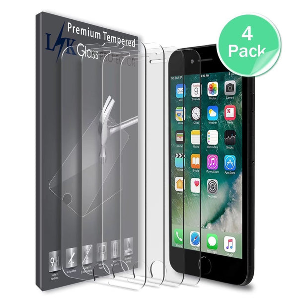 iPhone 6 Plus / iPhone 6S Plus Screen Protector (4-Pack) [Tempered Glass] with Lifetime Replacement Warranty