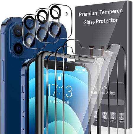 LK 2 Pack Glass Screen Protector Compatible with iPhone 13 / iPhone 13 Pro 6.1inch [New Version] Scratch Resistant Shatterproof, HD Clear Touch Sensitive, Upgraded Enhanced Protection Tempered Glass