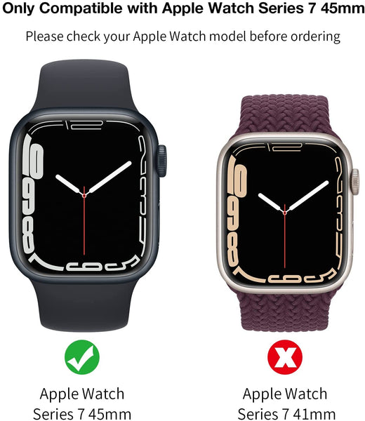 [2 Pack] LK Apple Watch Case Compatible with Apple Watch Series 7 45mm, Hard PC Case with Built-in Tempered Glass Screen Protector, Overall Protective, Ultra-Thin, Easy Installation