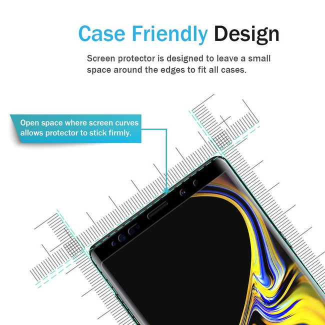 LK for Samsung Galaxy Note 9 Screen Protector, Tempered Glass [Case Friendly][Alignment Frame Easy Installation][3D Curved][Full Coverage] with Lifetime Replacement Warranty