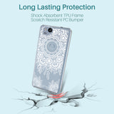 Google Pixel 2 Case, LK [Shock Absorbing] White Henna Mandala Floral Lace Clear Design Printed Air Hybrid with TPU Bumper Protective Case Cover for Google Pixel 2