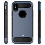 iPhone X Case, [Carbon Fiber] Shock Absorption Hybrid Armor Defender Protective Case Cover for Apple iPhone X