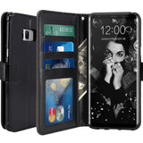 Galaxy S8 Plus Case with Wrist Strap Luxury PU Leather Wallet Flip Protective Case Cover with Card Slots and Stand